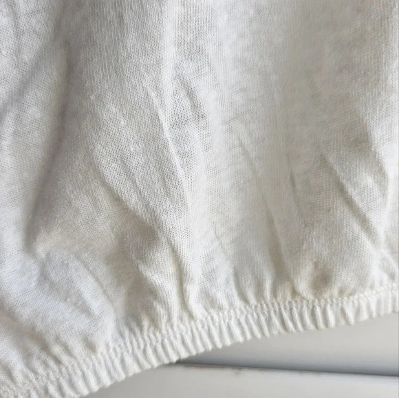 Max Studio Linen Sleevless Top Blouse Elastic Bottom Ivory size L - Picture 6 of 6